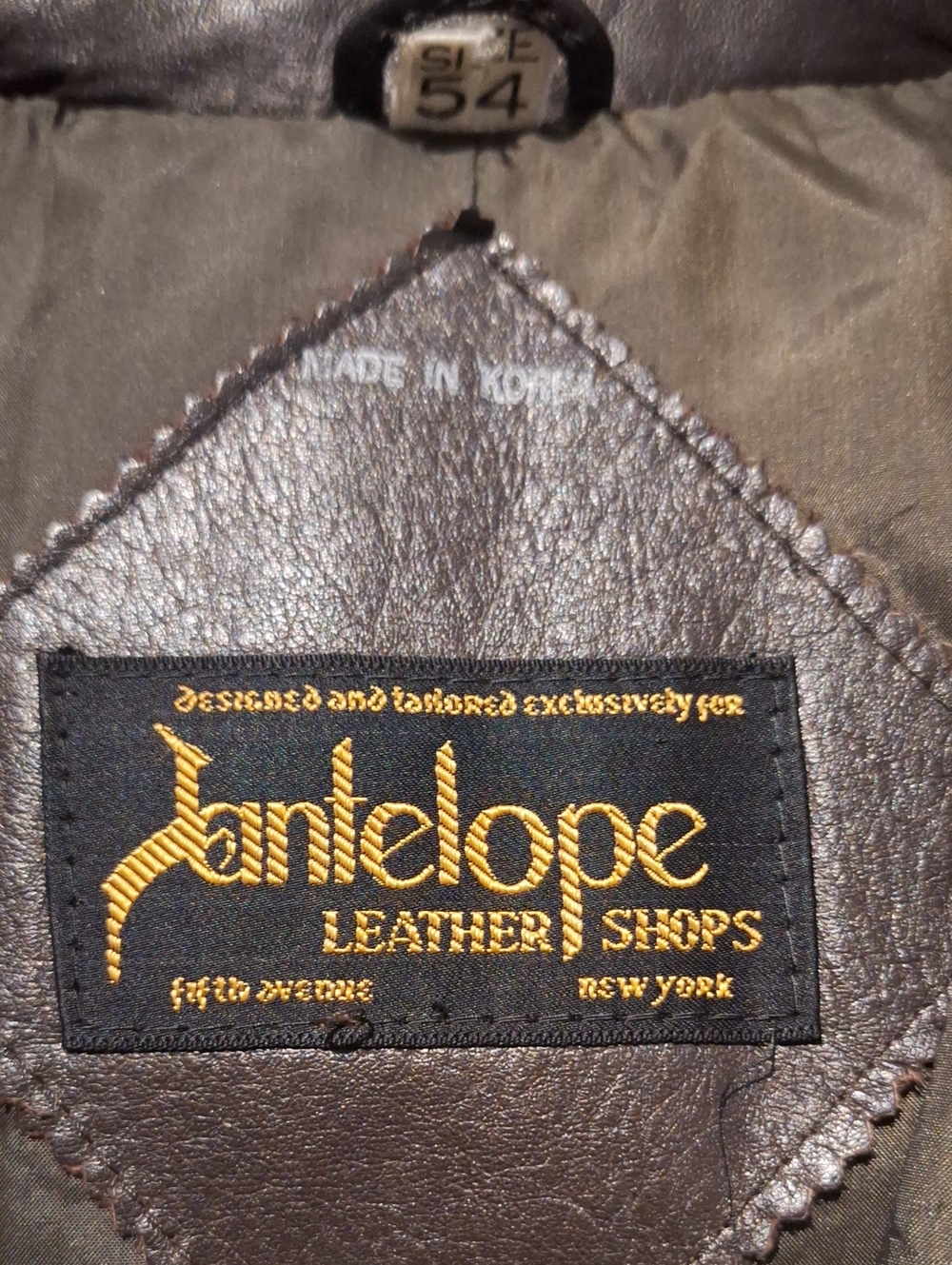 Antelope Vintage Brown Leather Military-Style Field Jacket - Picture 2 of 11